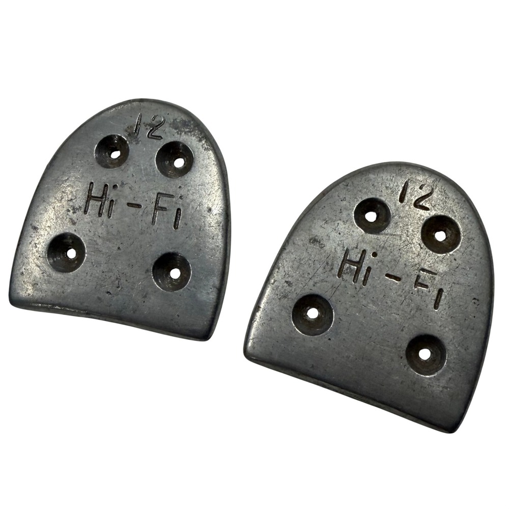 Vintage Hi-Fi Metal Heel Plates Size 12 Steel Shoe Taps Repair Replacement Pair